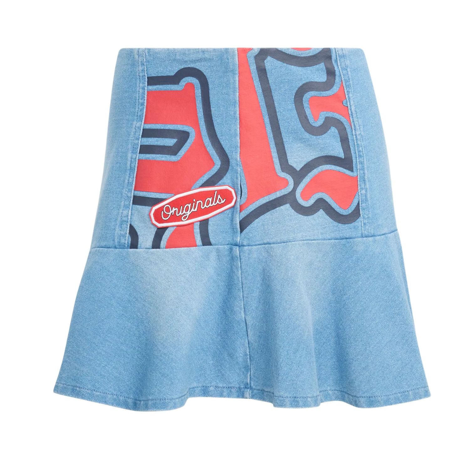 

Женская короткая юбка FW25 GFX деним Adidas Originals, светло-голубой