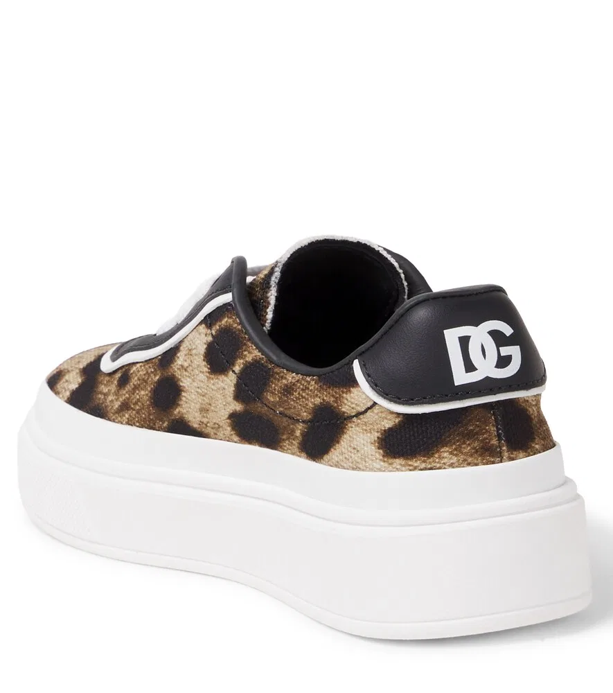 Кроссовки на платформе DG с леопардовым принтом Dolce&Gabbana Kids, коричневый — фото 3