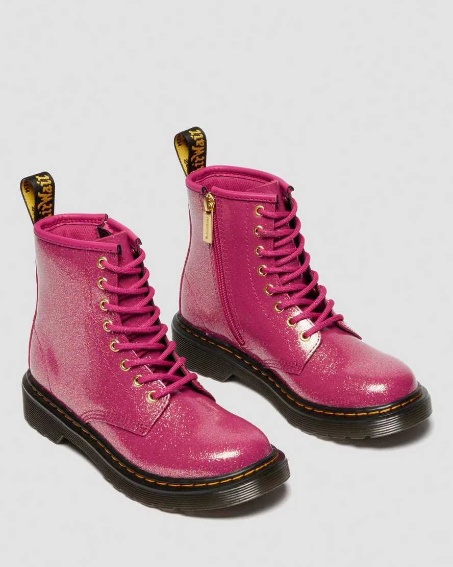 Детские лакированные ботинки Junior 1460 с блестками Dr Martens, черный — фото 4