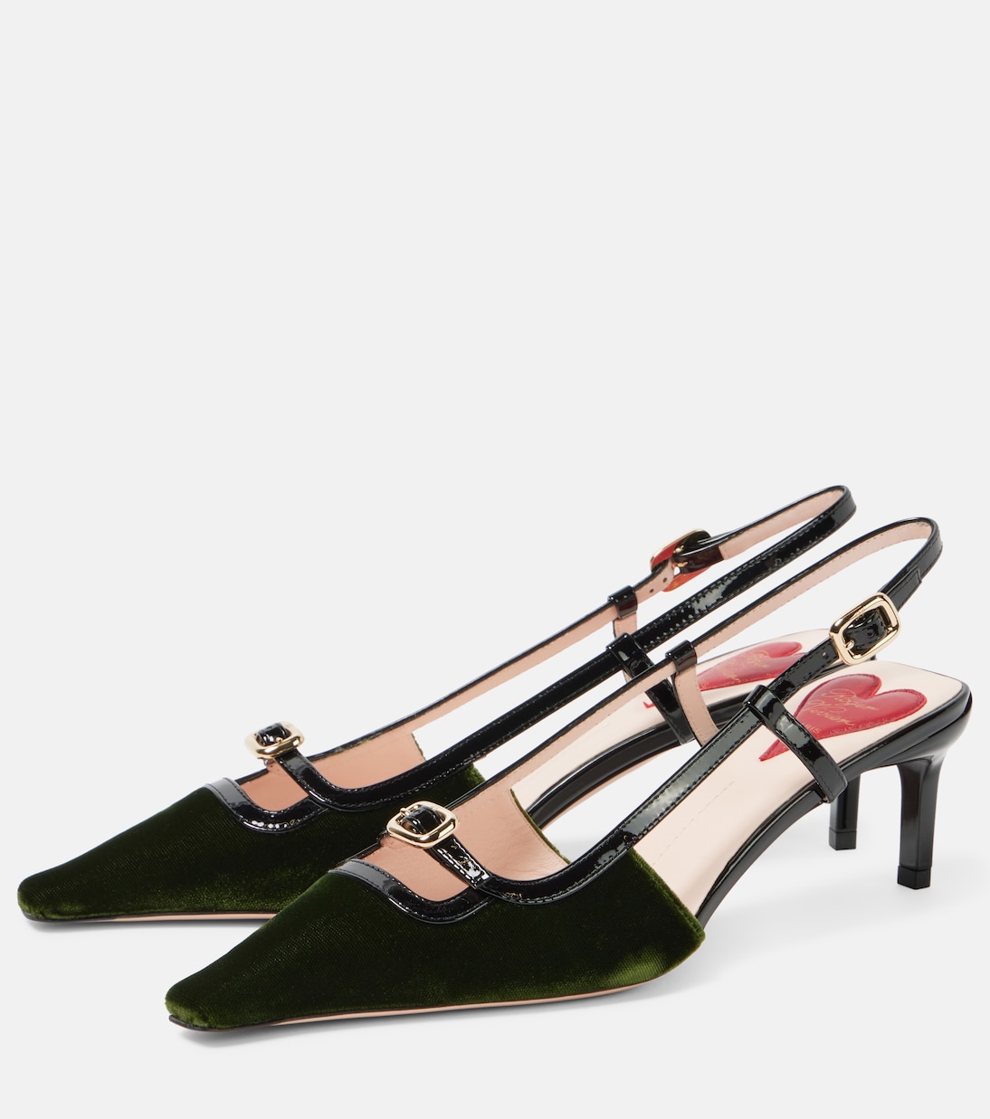 Туфли-лодочки Viv' Canard с кожаной отделкой Roger Vivier, зеленый — фото 4