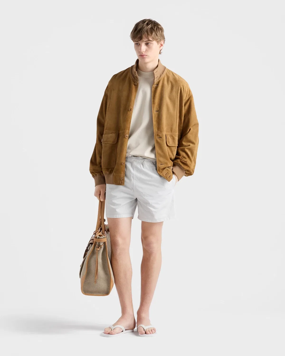 Плавки из твила Prada, белый — фото 2