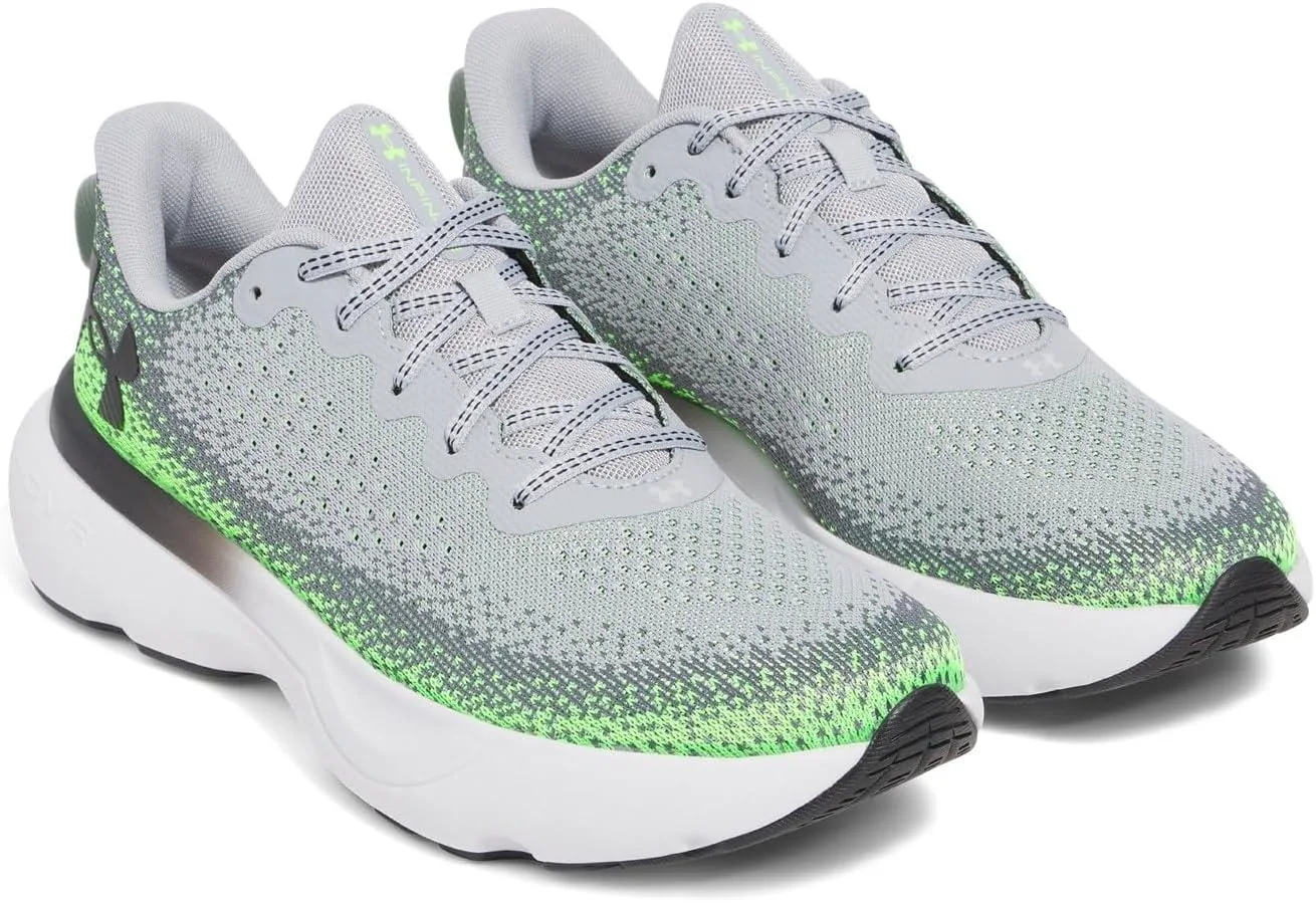Мужские беговые кроссовки Under Armour Infinite, серый/зеленый/черный — фото 3