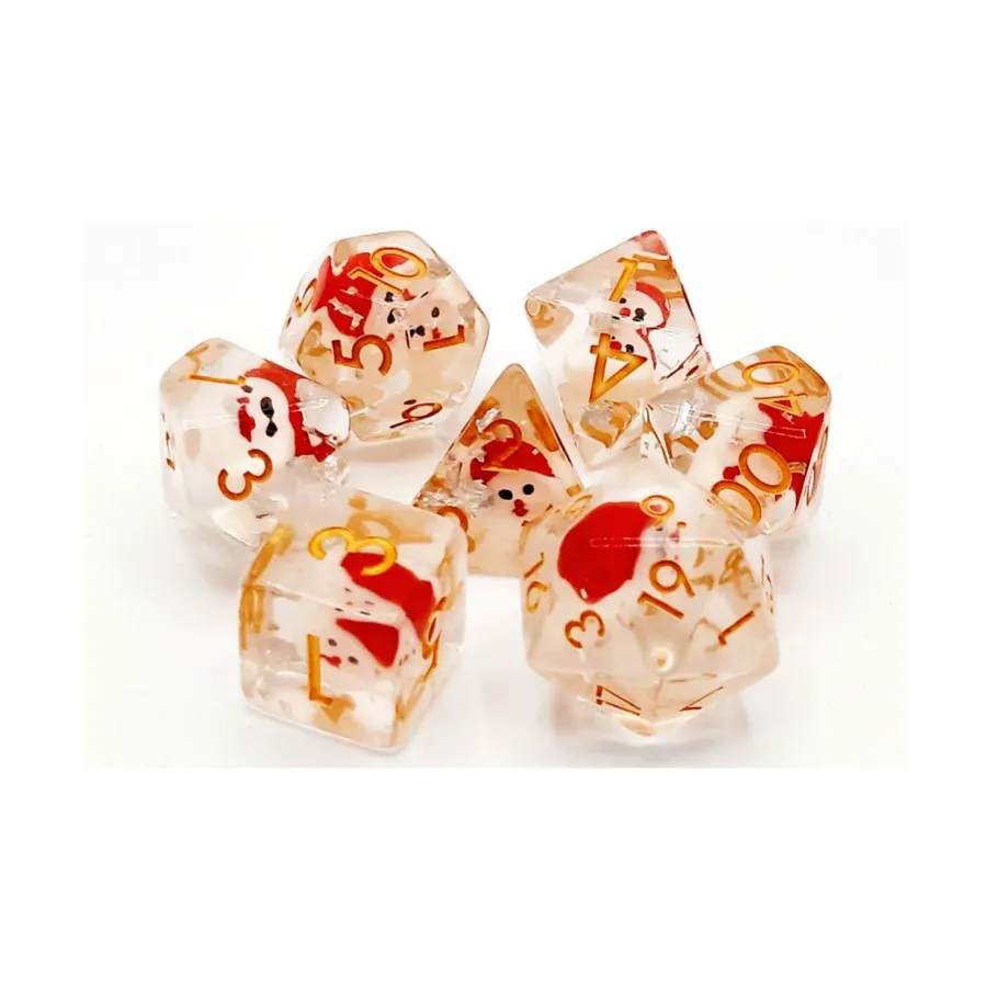 

Поликомплект Санта с золотом (7), Acrylic-Resin Dice - Infused