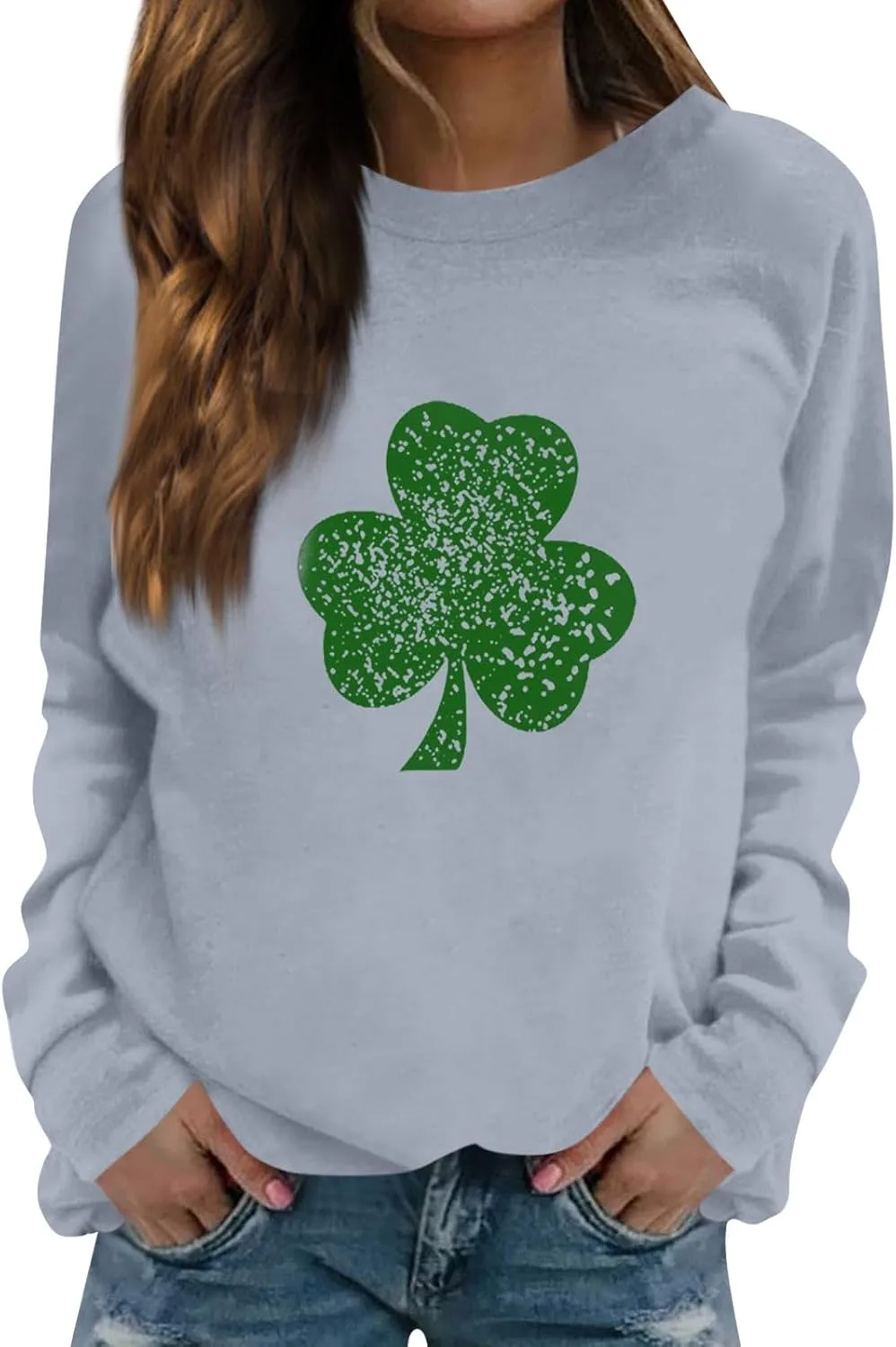 

Женский свитшот с длинным рукавом на День Святого Патрика FQZWONG