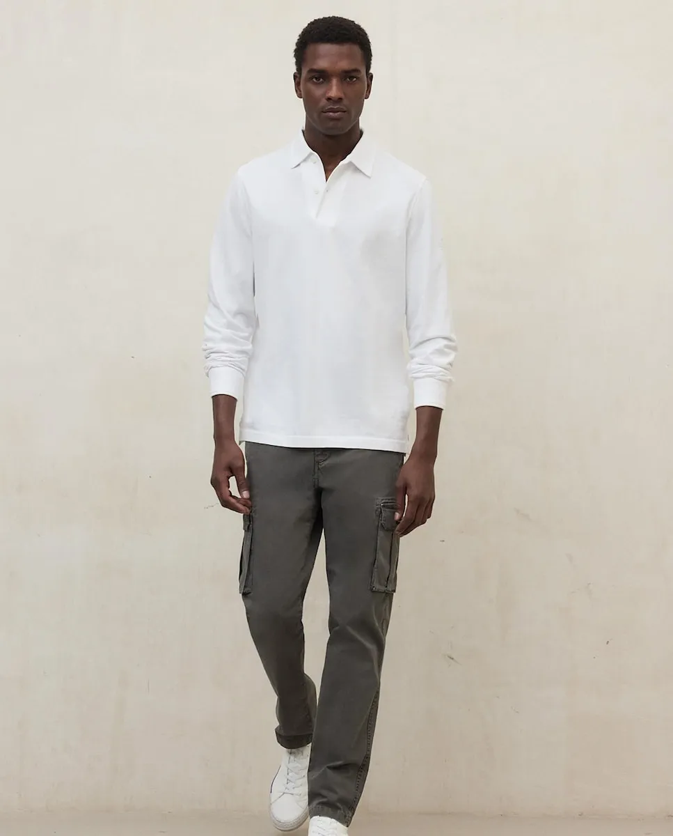 

Мужская поло с длинным рукавом и воротником Ecoalf, белый