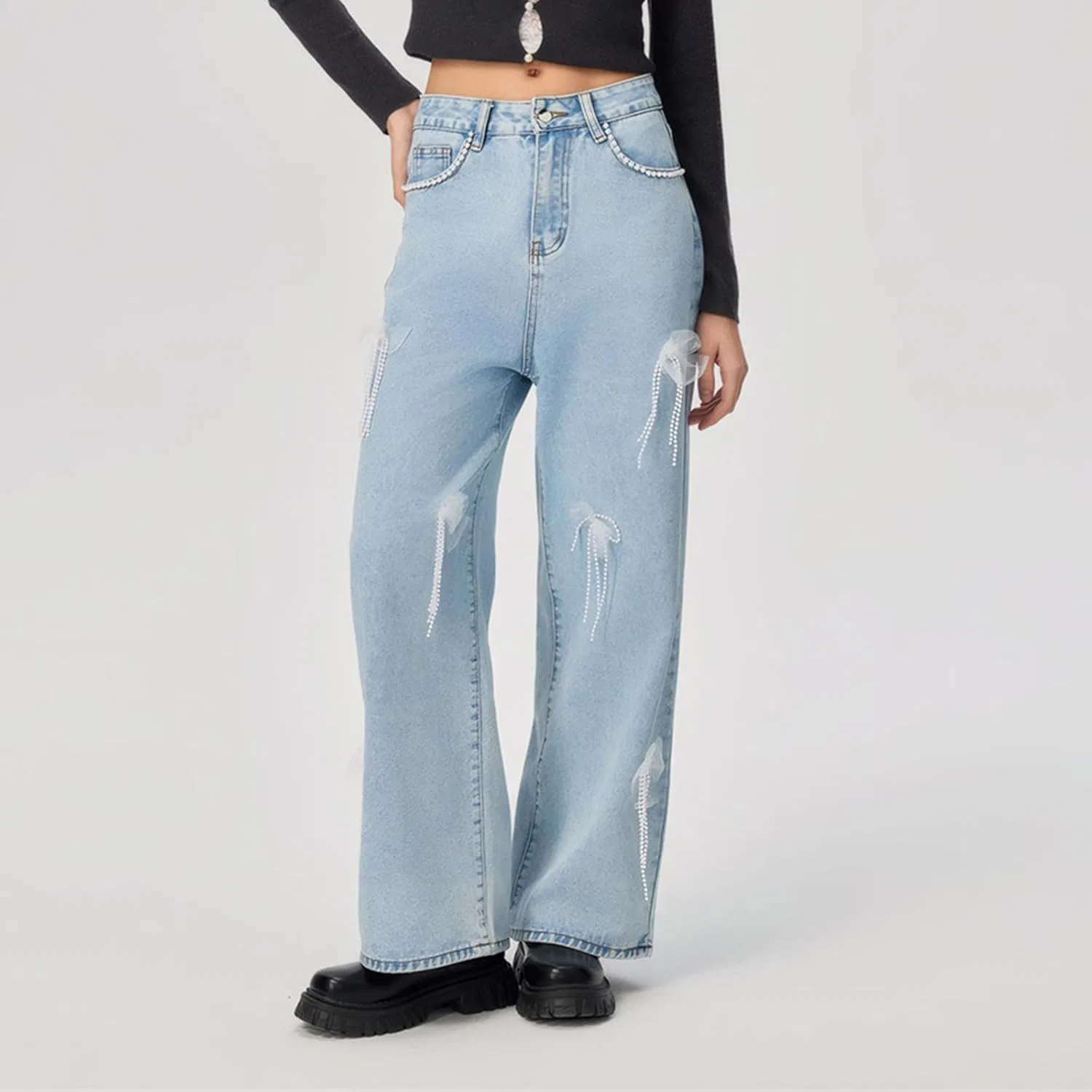 Джинсы свободные Boyfriend, Light Blue — фото 2