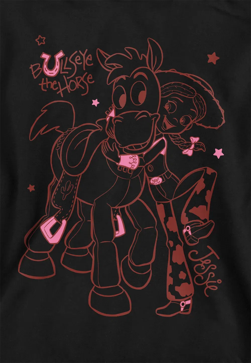 Детская толстовка Disney Jessie And Bullseye Outline, черная, черный — фото 2