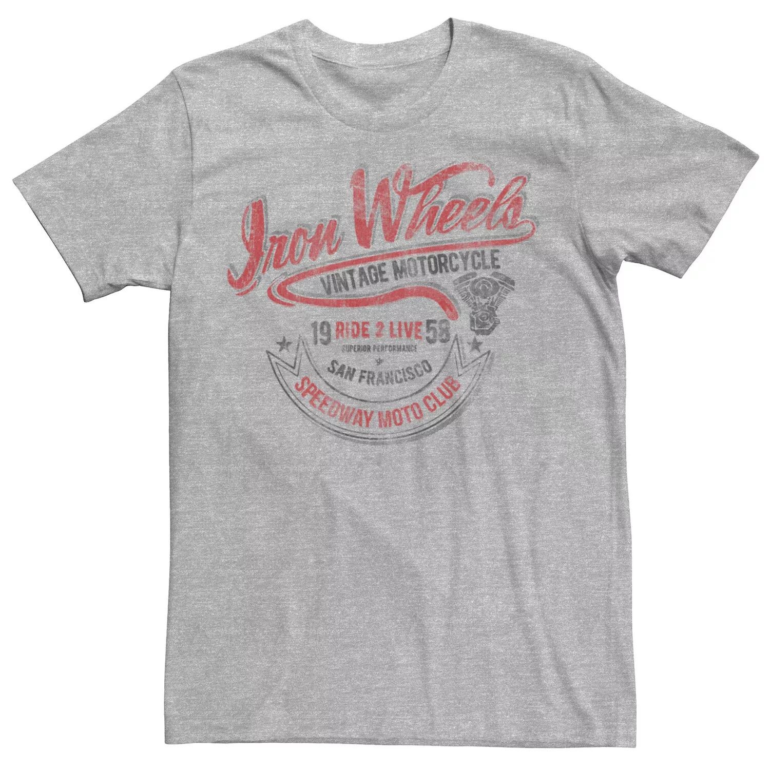 

Мужская винтажная футболка Iron Wheels Speedway Moto Club Licensed Character