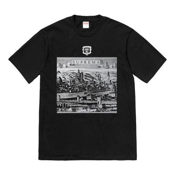 

Футболка ss18 fiorenza tee black printing short sleeve Supreme, черный