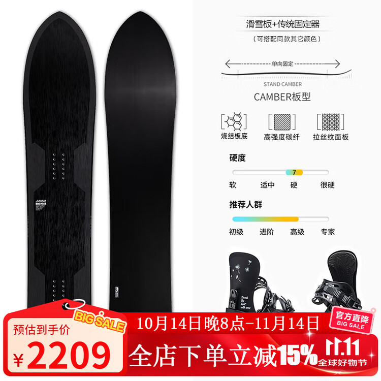 

HEAD Сноуборд WS Carbon Fiber для мужчин и женщин, комплект для катания: доска KINGPRO7X с ласточкиным хвостом + крепления, 151 см