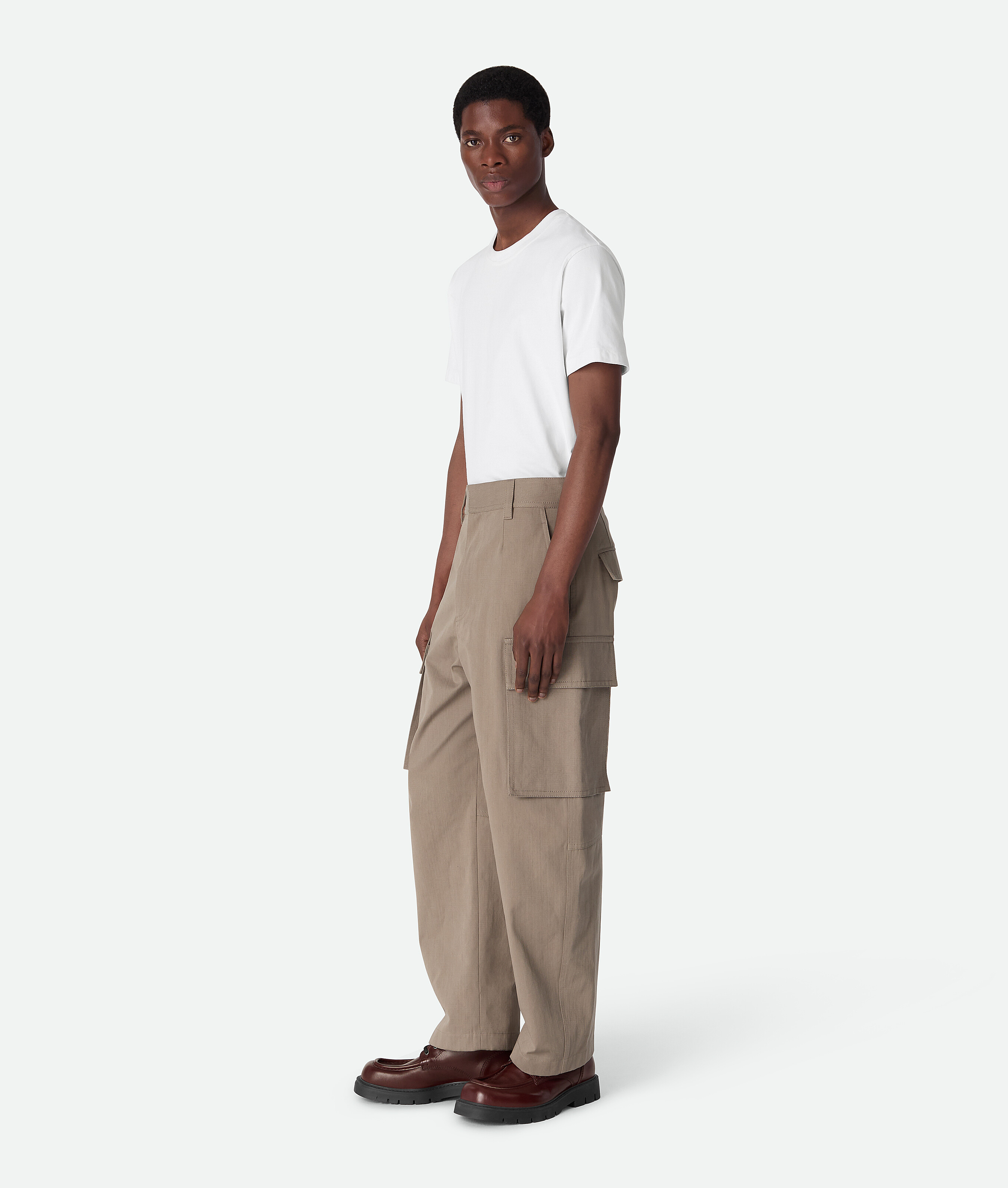 Cotton twill cargo pants BOTTEGA VENETA, серая тюлень — фото 2