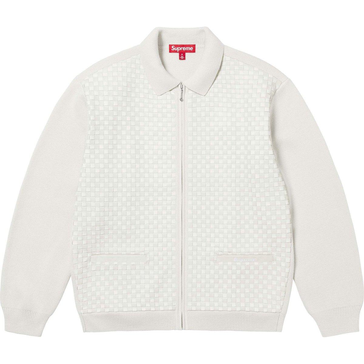 Кардиган из плетеной кожи с молнией FW24 Supreme, зеленый — фото 3