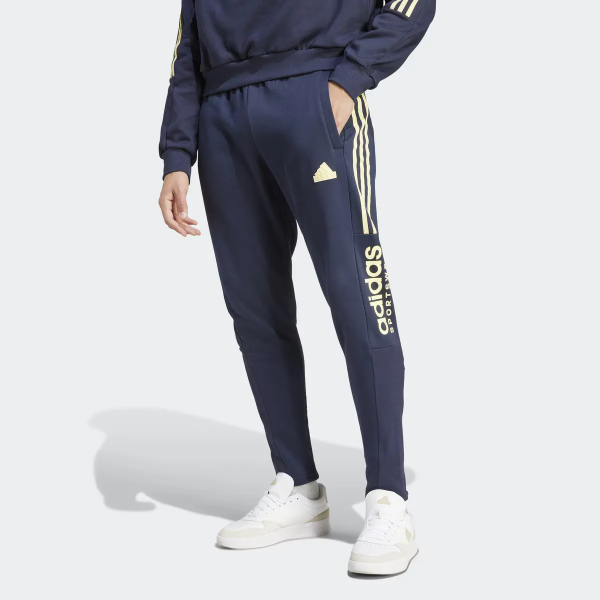 

Мужской дом Tiro Флисовые брюки Adidas, тёмно-синий