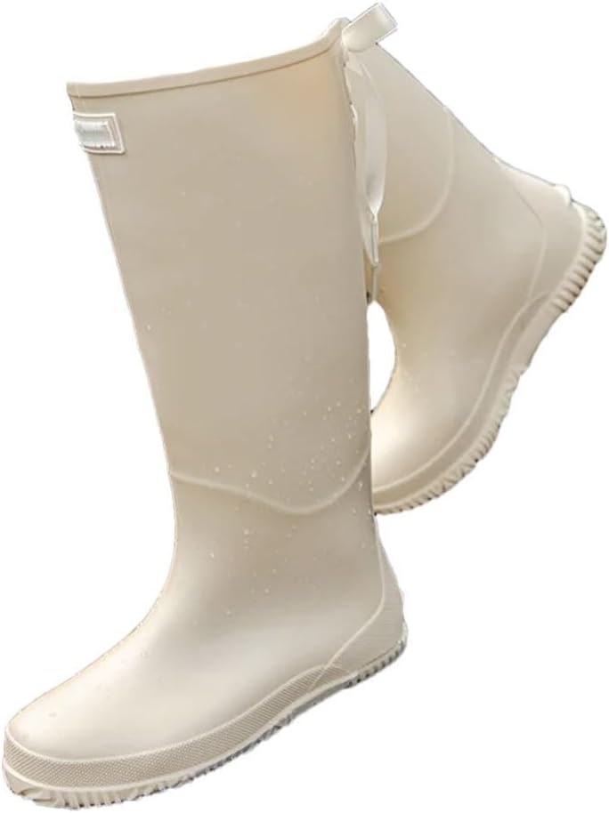 

Унисекс резиновые сапоги с мягкой подошвой, модные высокие водонепроницаемые взрослые резиновые туфли для улицы Generic, белый