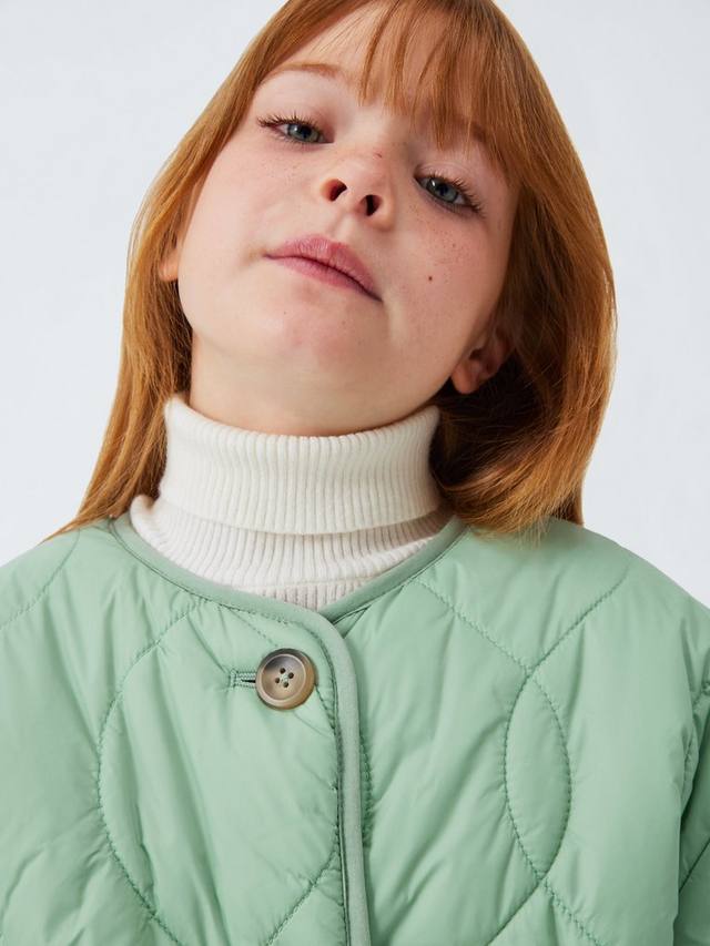 Детская двусторонняя куртка борг/стежка John Lewis, Cream, Green — фото 3
