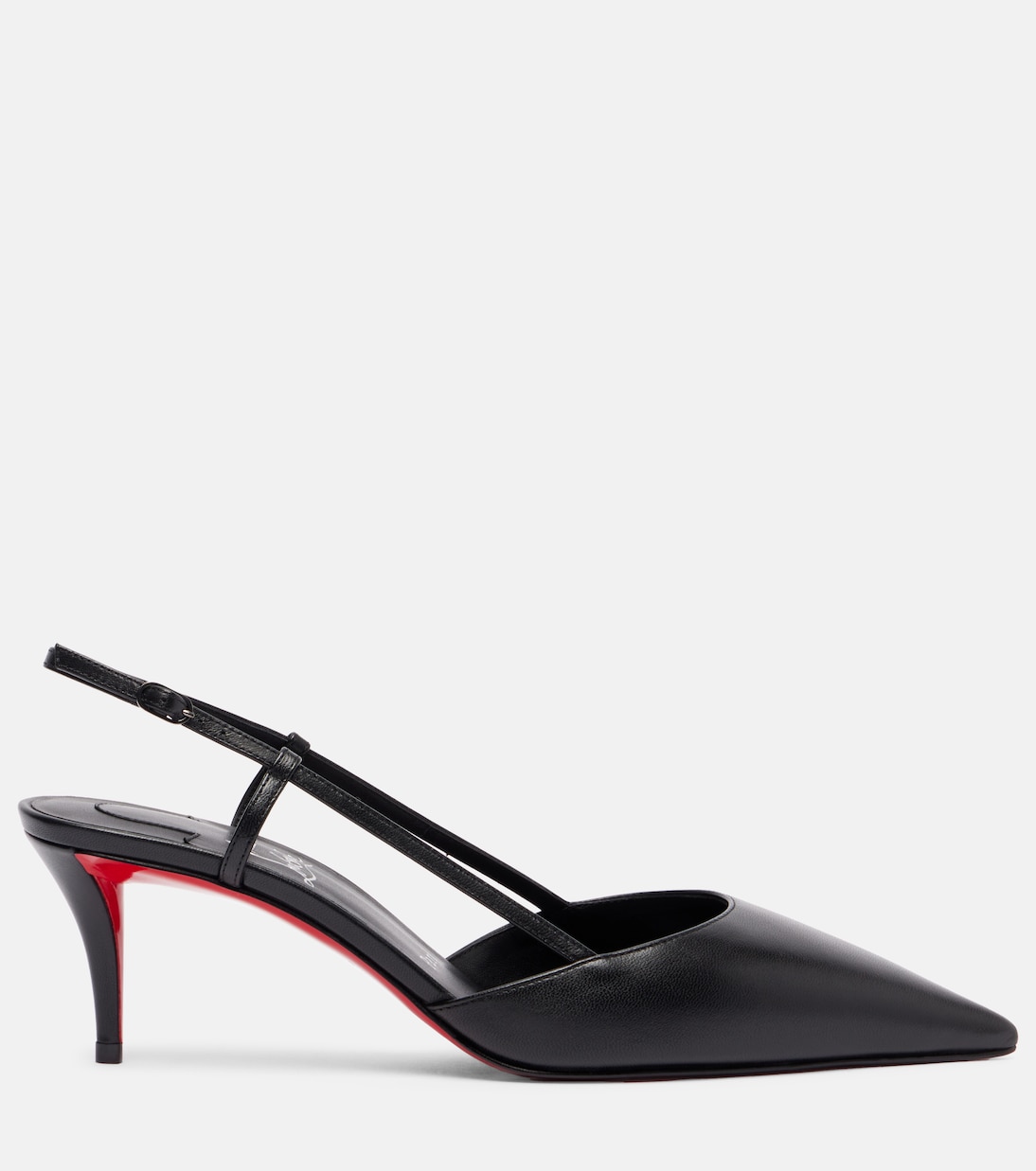 Туфли-лодочки Miss Z Sling 60 на ремешке из кожи Christian Louboutin, Black/Lin Black — фото 4