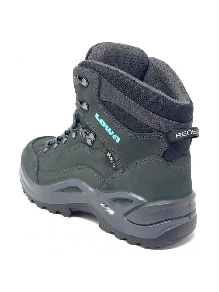 Ботинки женские LOWA Wanderstiefel Renegade GTX MId трекинговые на шнуровке, серый/голубой — фото 2