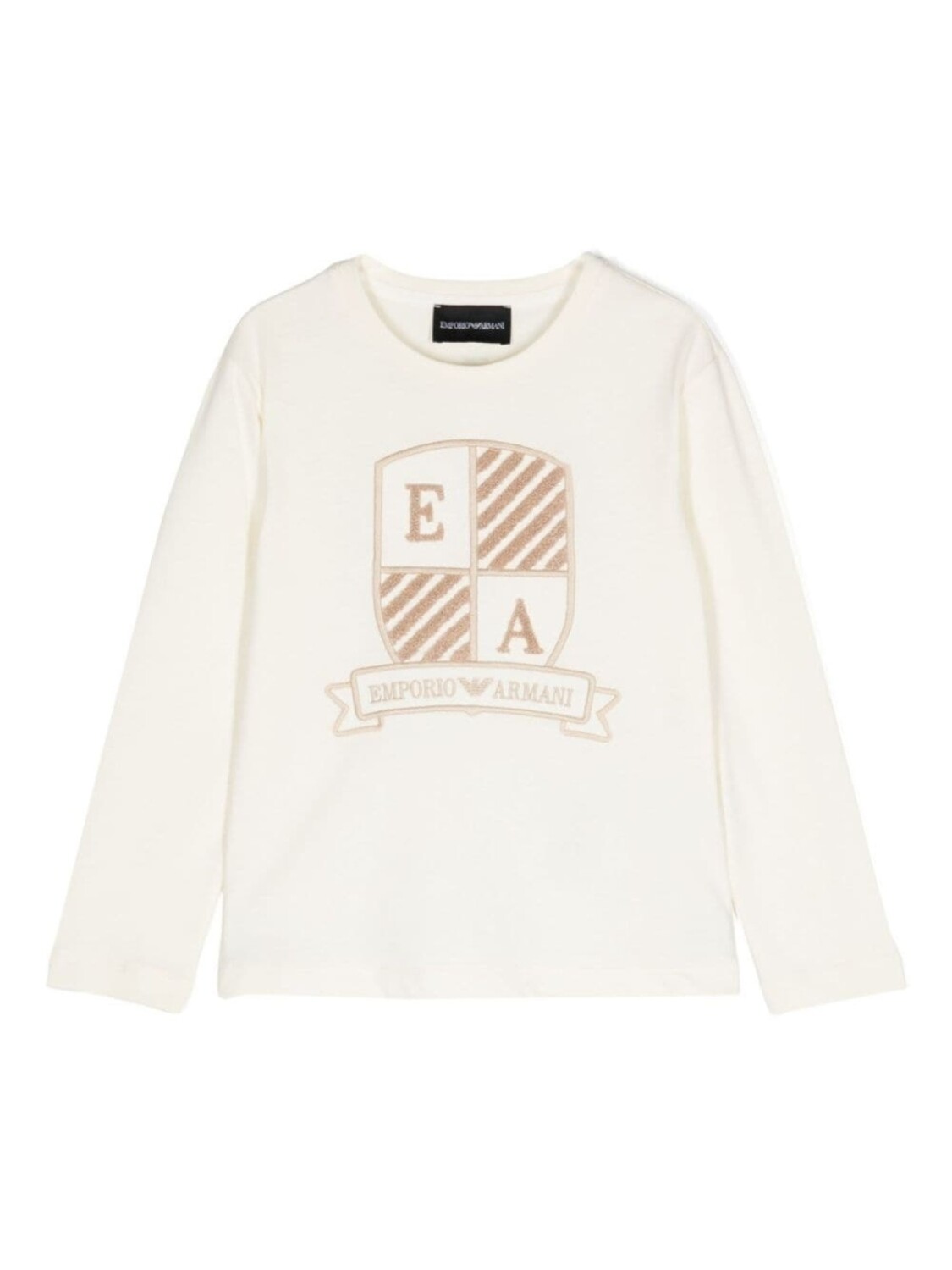 

Emporio Armani Kids футболка с вышитым логотипом, нейтральный цвет