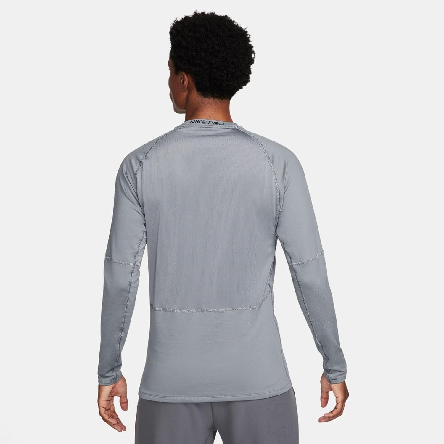 Мужской профессиональный топ Nike, теплый, с длинным рукавом, Smoke Grey/Black — фото 3