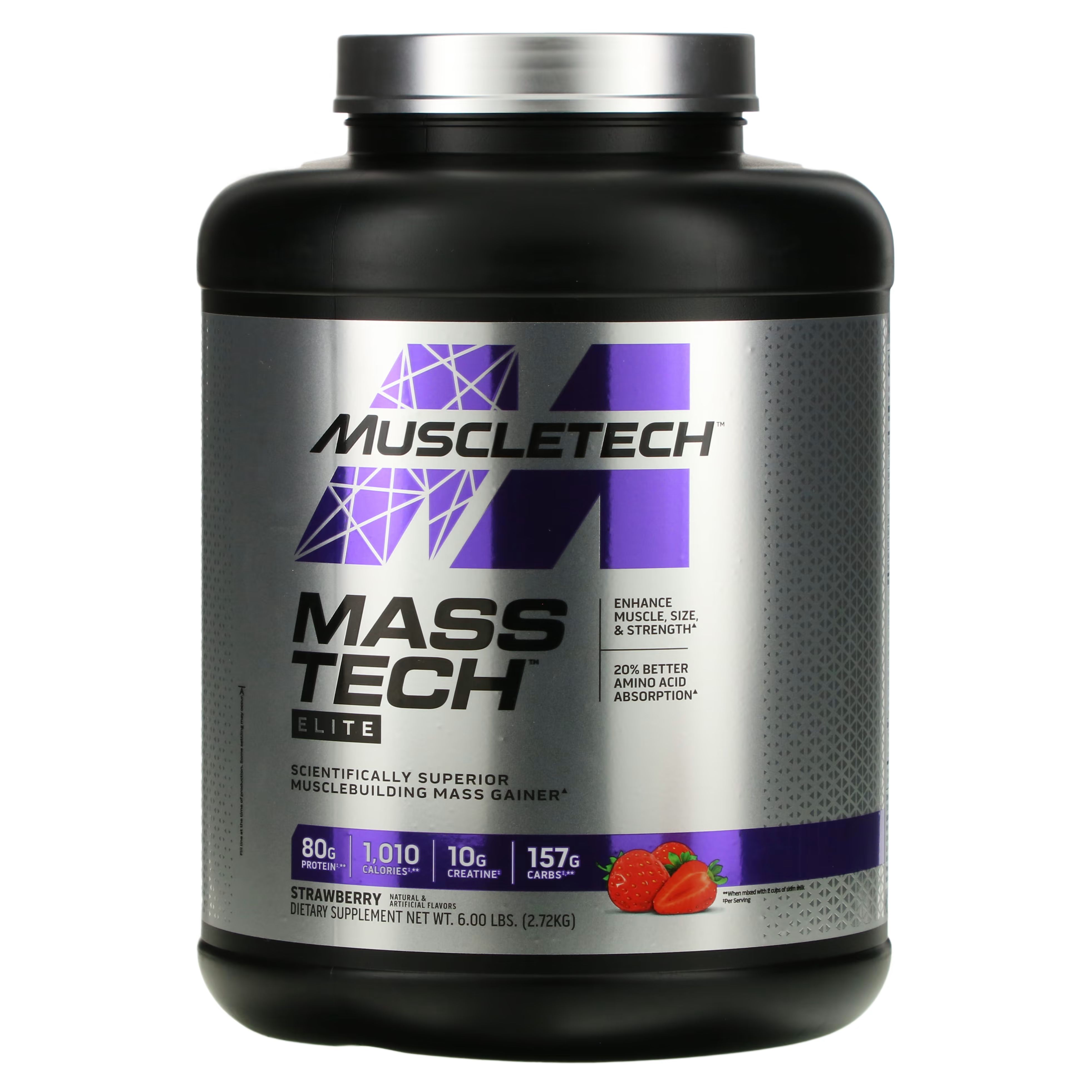 

Mass Tech Elite, клубника, 6 фунтов (2,72 кг) Muscletech