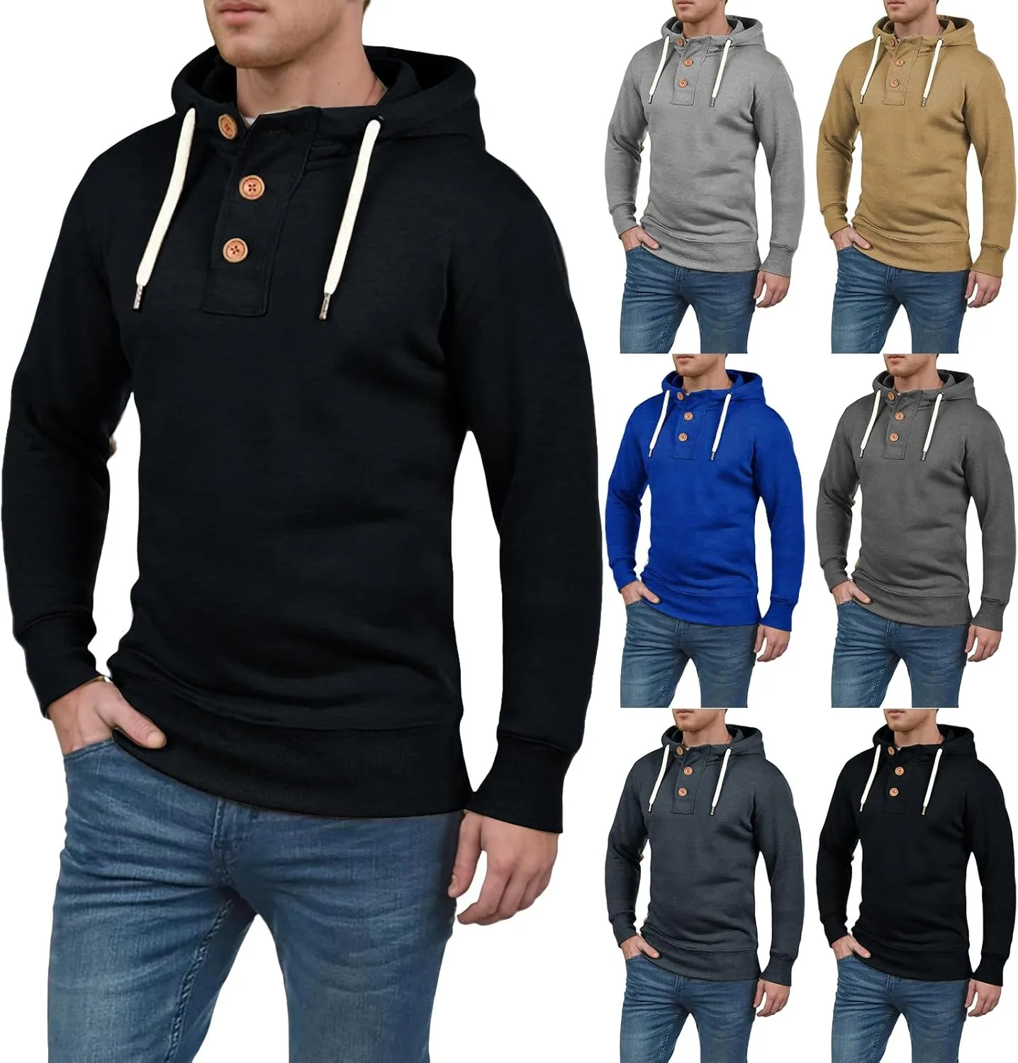 Мужская флисовая толстовка с капюшоном Slim Fit — фото 4
