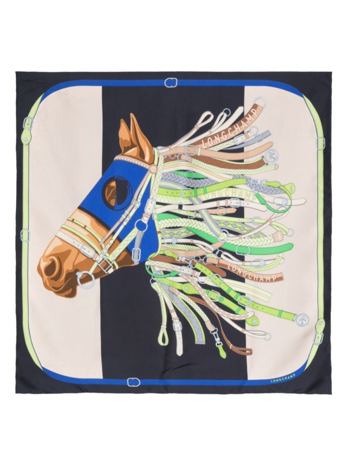 

Longchamp шелковый платок Tête de cheval, синий