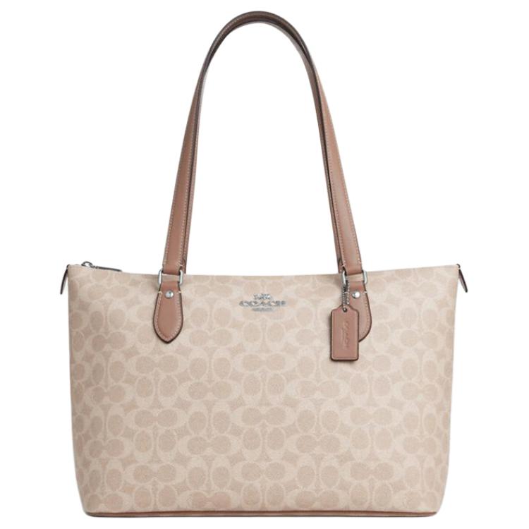 

Сумка через плечо COACH Gallery PVC с плечевым ремнём, большая сумка-шопер, женская пастельно-розовая