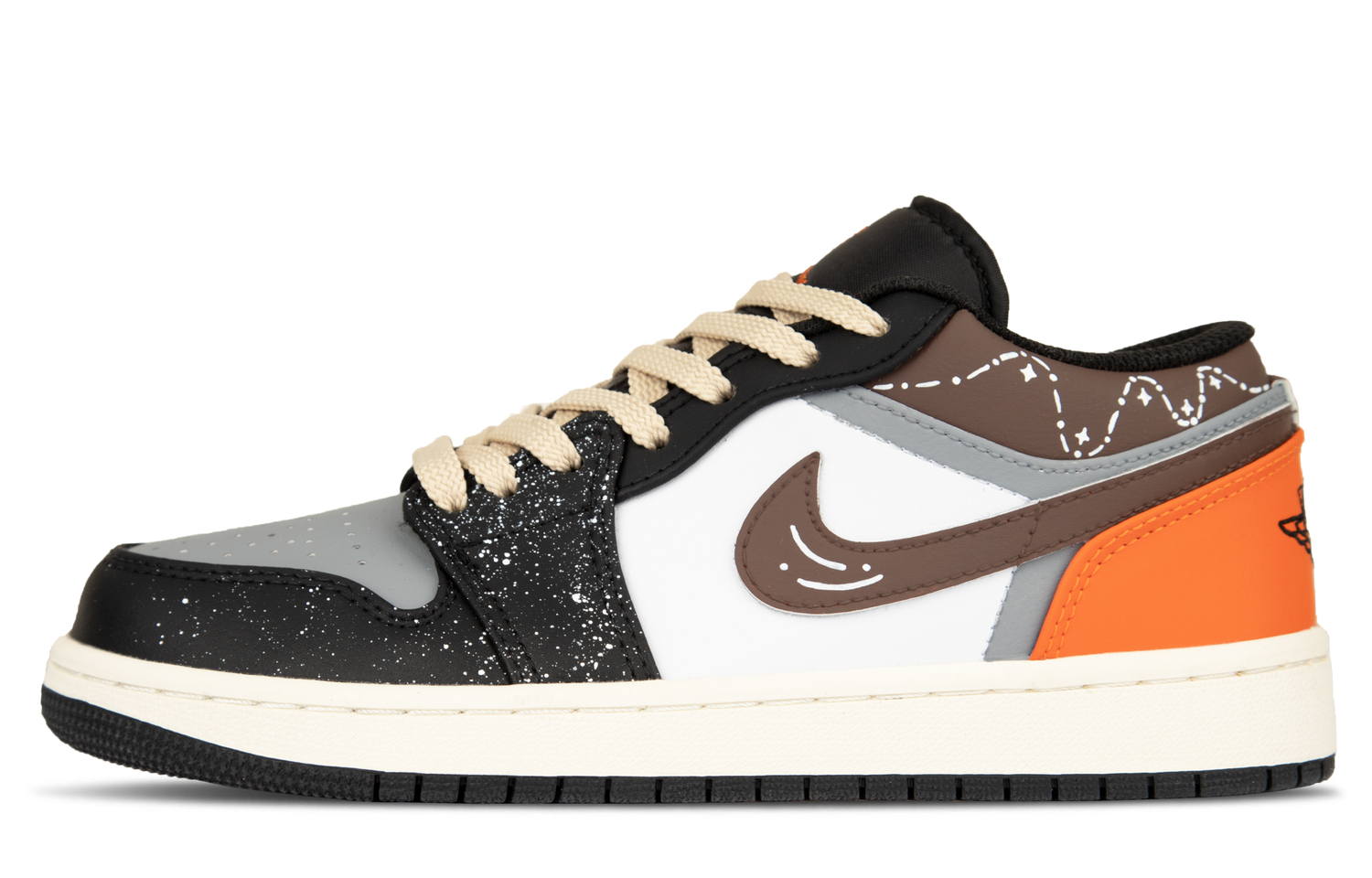 

Air 1 устойчивые к истиранию дышащие низкие винтажные баскетбольные кроссовки Unisex Jordan, оранжевый