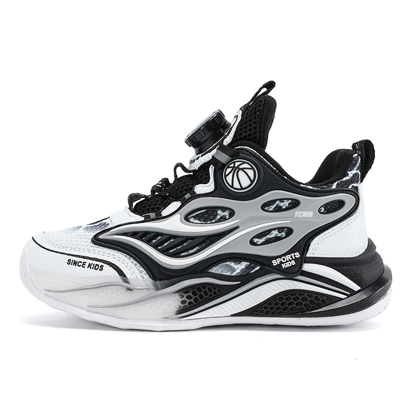 

Нескользящие, легкие, амортизирующие, низкие детские баскетбольные кроссовки для подростков FCMM, черный/белый