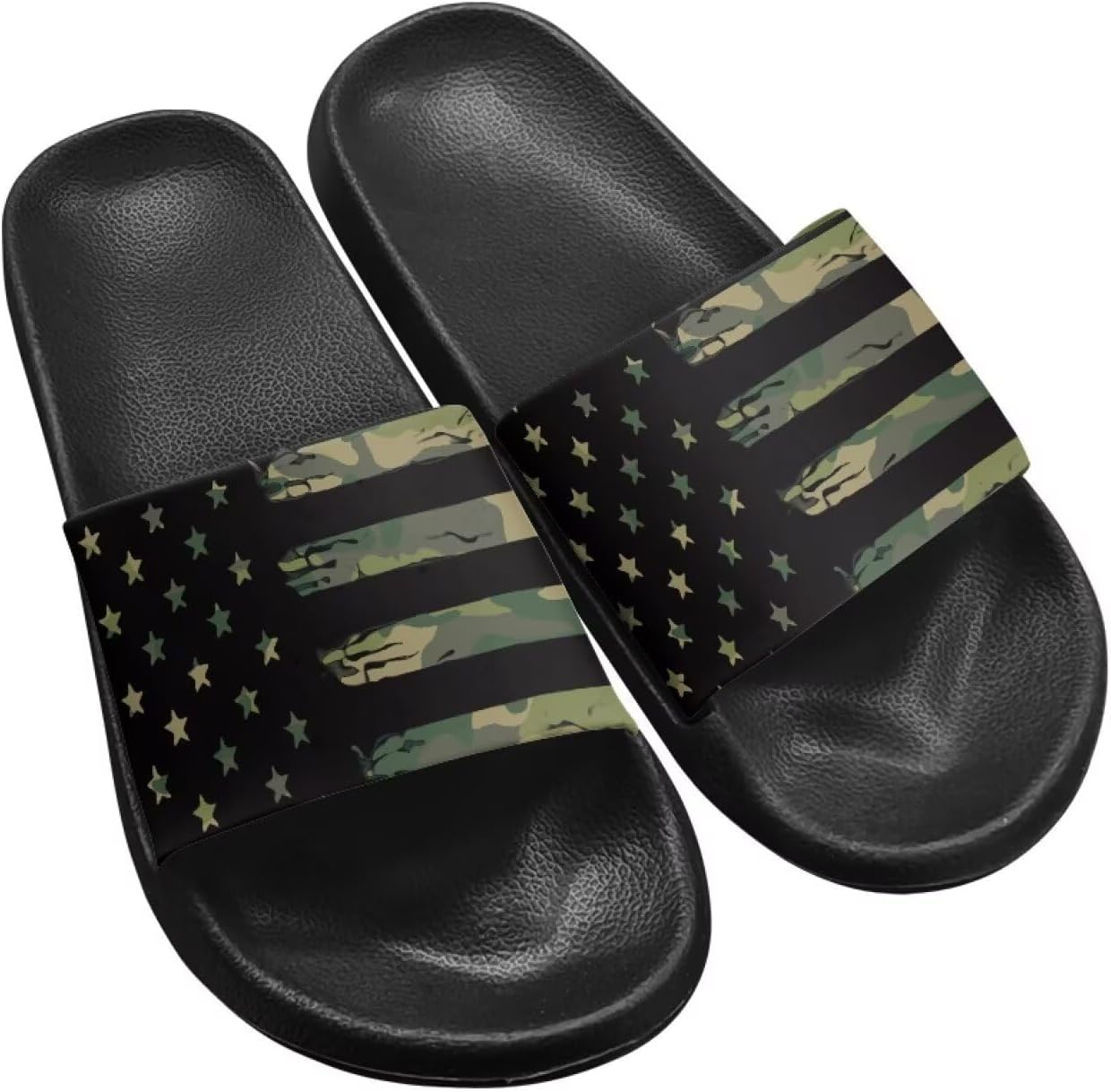 

Тапочки для женщин и мужчин, нескользящие, быстросохнущие, для душа, сандалии для ванной комнаты, плоские сандалии из ЭВА Hechitok, American Flag Pattern