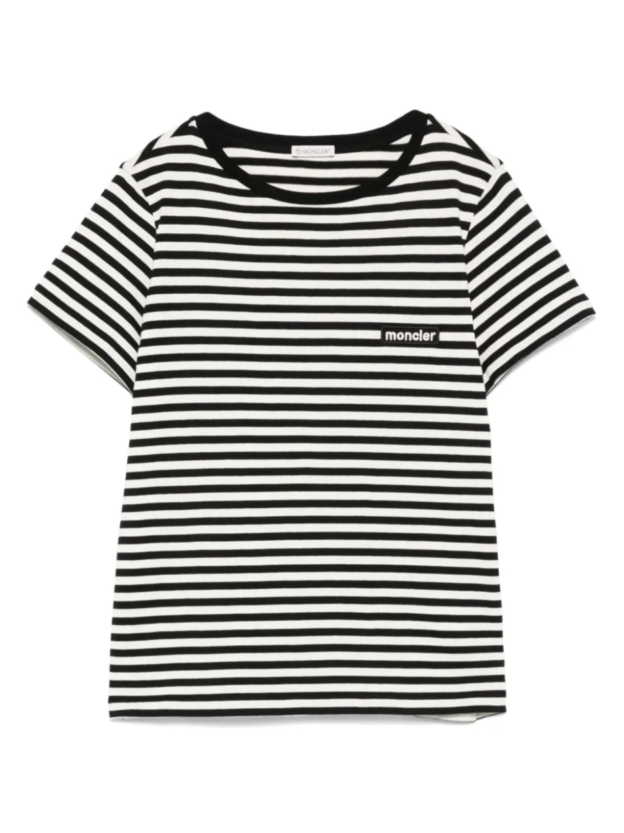 

Полосатая хлопковая футболка Moncler, черный
