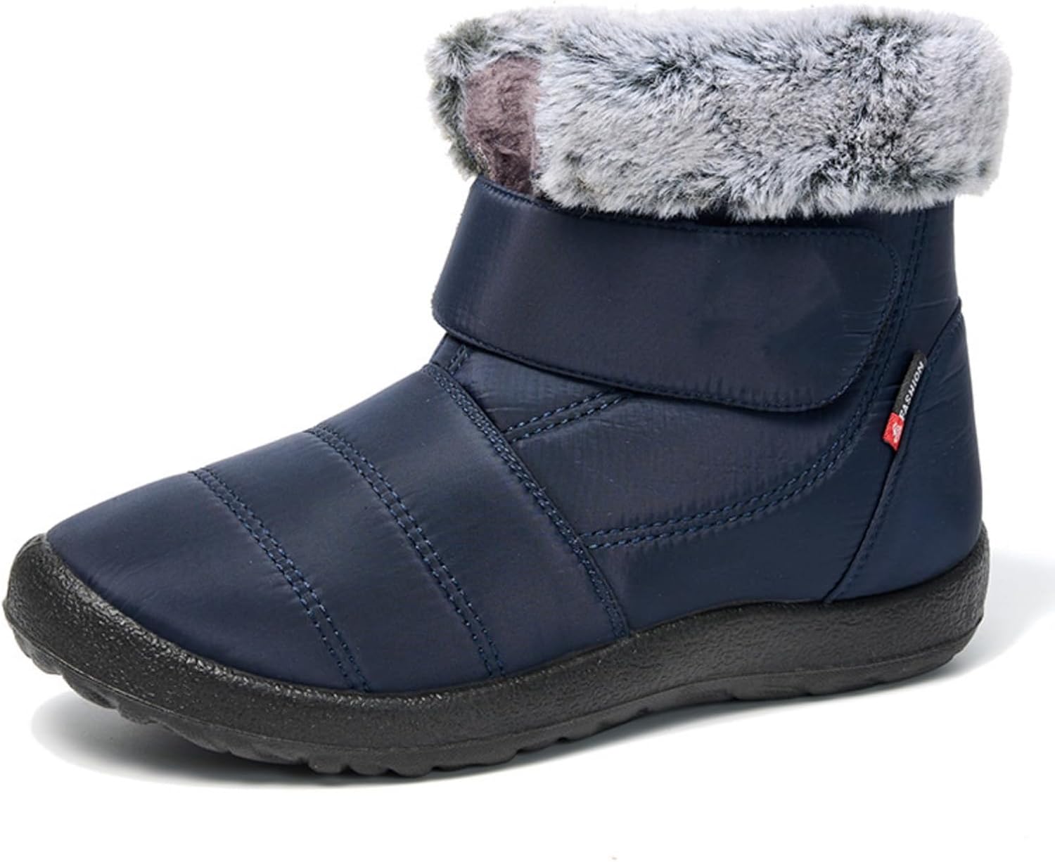 

Снежные ботинки для женщин и мужчин, утепленные мехом, водонепроницаемые, на липучке, комфортные зимние ботильоны, термоботинки, легкие повседневные ботильоны для прогулок, путешествий и кемпинга Generic, темно-синий