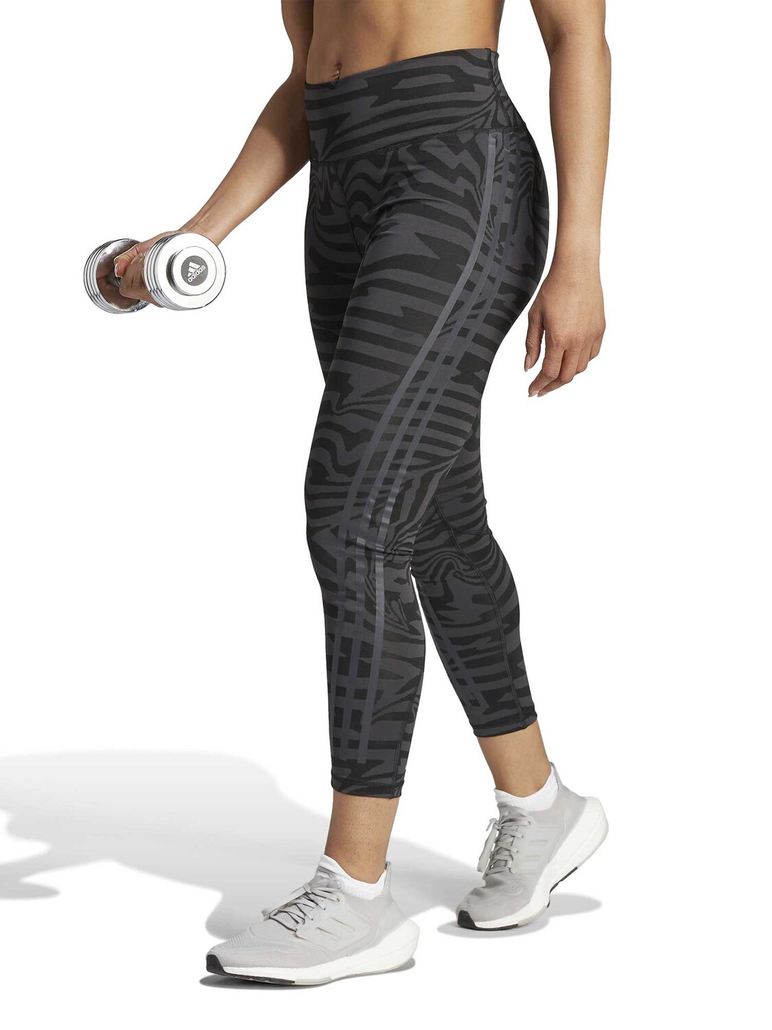 

Тайтсы Adidas Performance Optime TrainIcons Jacquard 3-Stripes, серый
