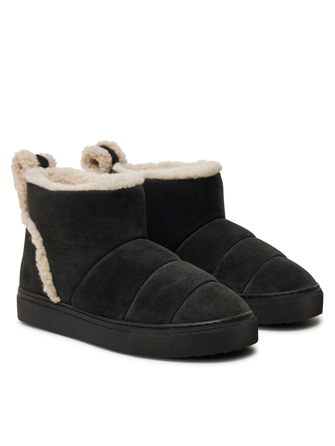 Зимние ботинки женские Inuikii Shearling с меховой отделкой, черный — фото 2