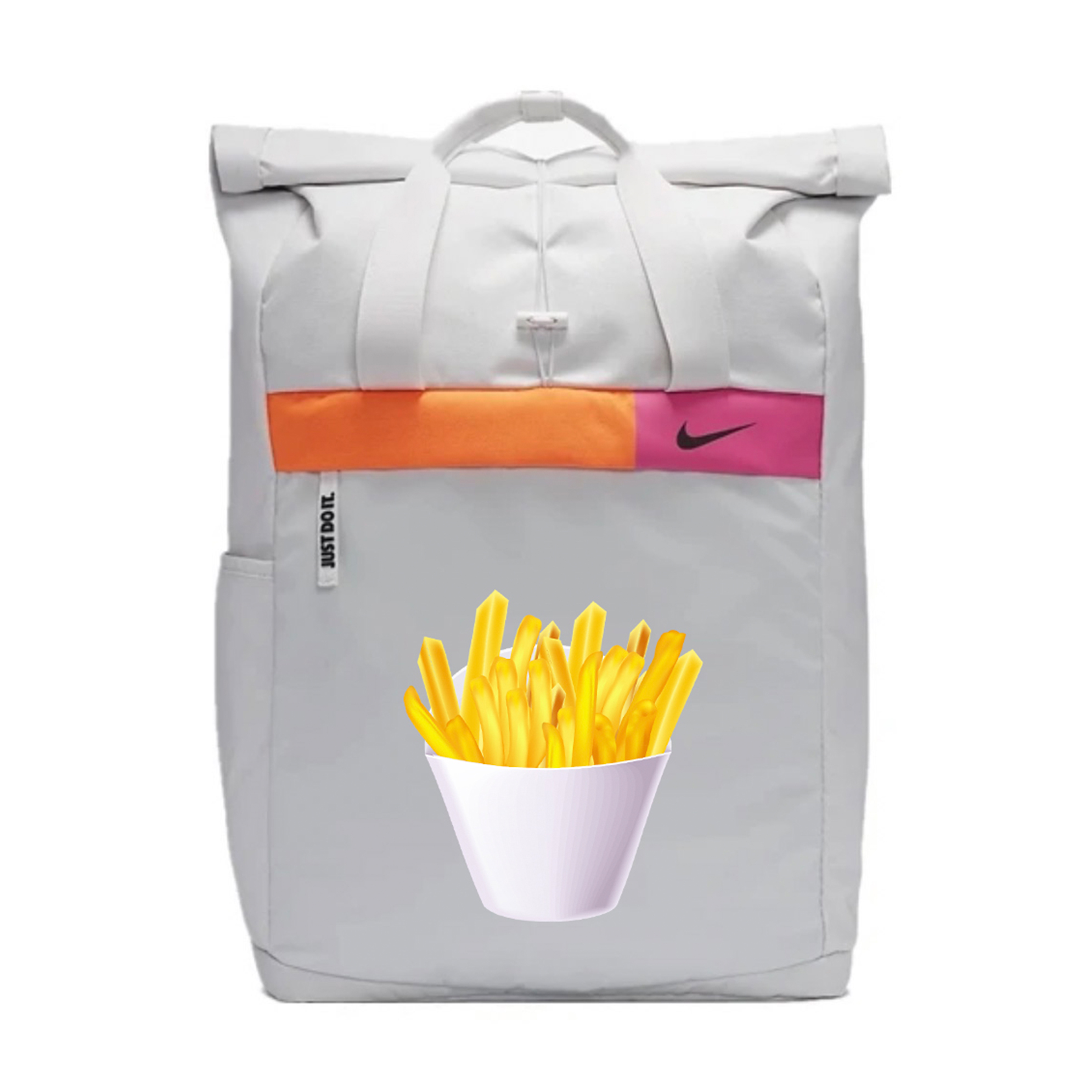 

Nike Тканевый рюкзак маленький динозавр унисекс светло-серебристый серый, French Fries