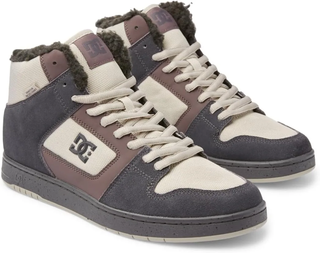 Мужские высокие кожаные кроссовки DC Shoes Manteca 4 Hi WR, светло-серый/темно-серый