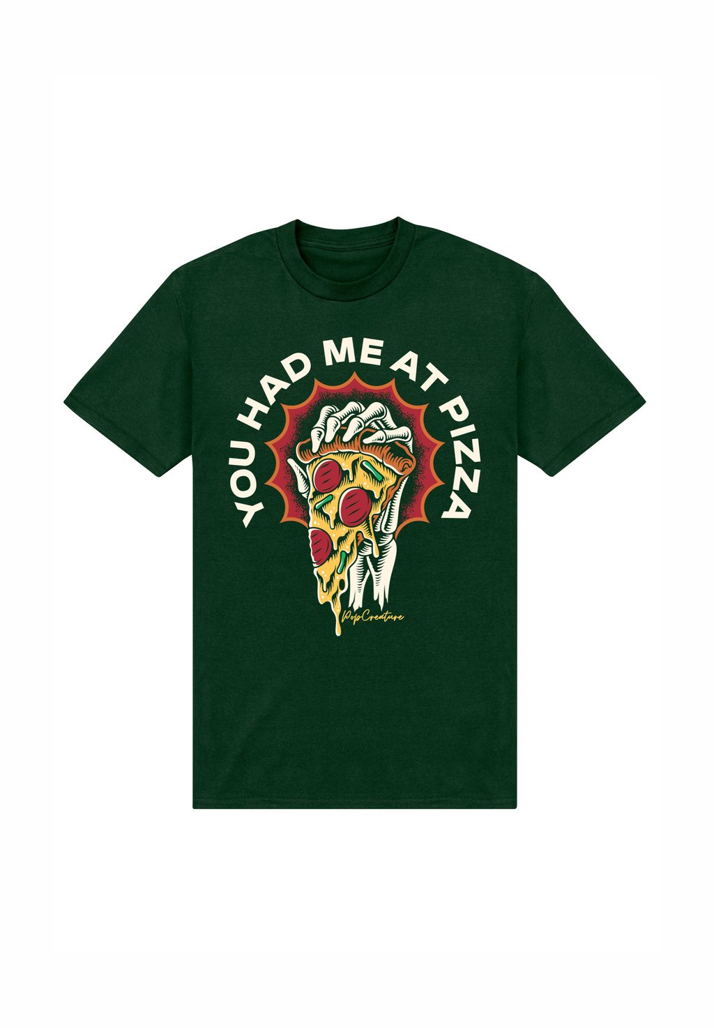 

Футболка с принтом POP CREATURE HAD ME AT PIZZA Henry Tiger, темно-зеленый