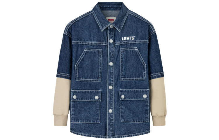 

Levis Levi's удобная имитация двухсоставной рубашка пальто lake bottom blue для подростков