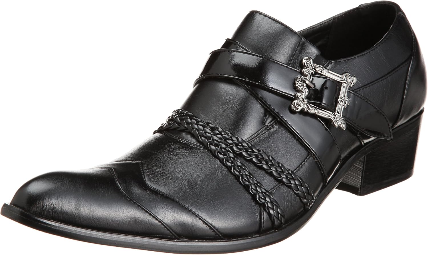 

[Боа Дам] Ремешковые туфли с заостренным носком, кросс-ремни, классические туфли, стиль «старший брат», V-стиль, для хоста №3253 BOREDOM, черный