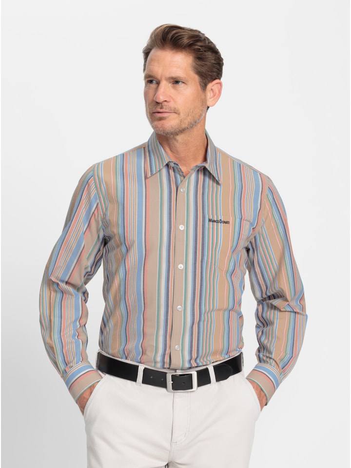 

Рубашка с длинными рукавами в полоску верблюжьего и бежевого цветов WITT WEIDEN