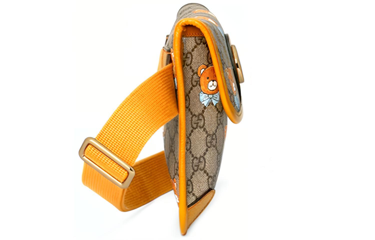 Поясная сумка GUCCI из канваса с кожаной отделкой — фото 3