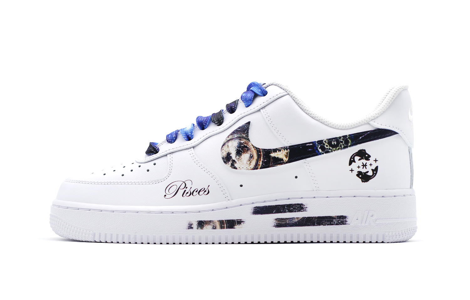 

Nike Air Force 1 Constellation Collection Pisces Низкие Скейтборд Кроссовки Мужские Бело-Голубые