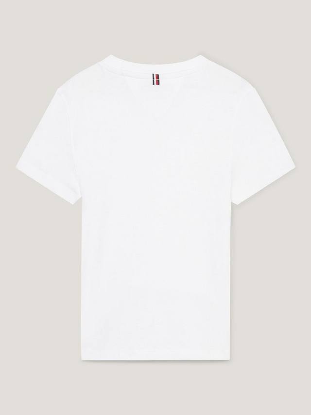 Детский базовый топ с коротким рукавом и круглым вырезом Tommy Hilfiger, Bright White — фото 4