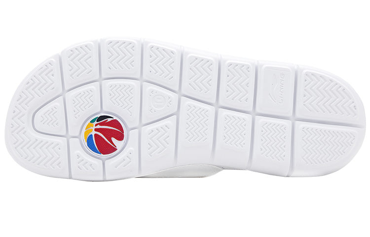 Слипоны Li-Ning x CBA Sport Slides 'White Black' ABTQ015-2, белый — фото 4