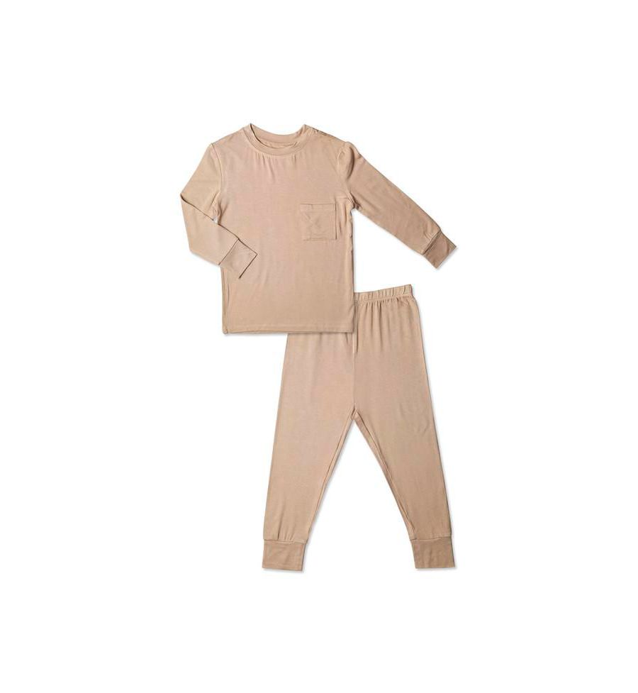 

Пижама Emerson с длинными рукавами, облегающая, из двух частей Everly Grey, Latte