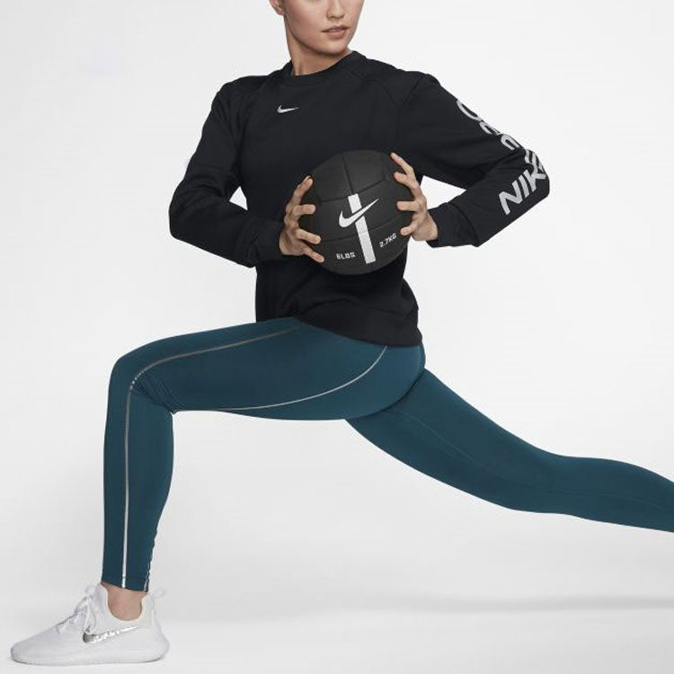 Худи (WMNS) Nike Pro Sports Running Printing Round Neck Pullover Black Hoodie — фото 3