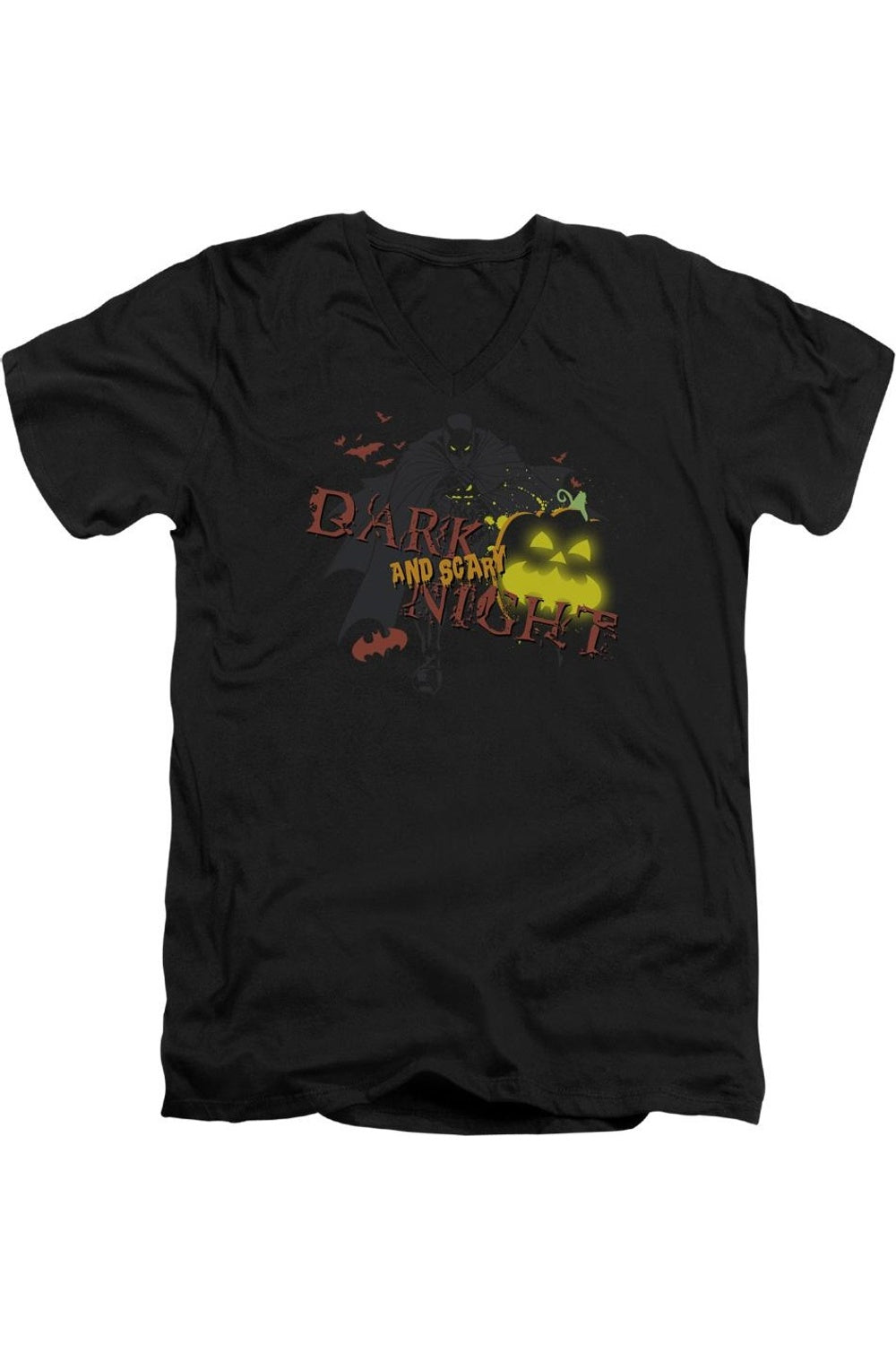 

Футболка с коротким рукавом и V-образным вырезом для взрослых Batman Dark And Scary Night Gildan, черный