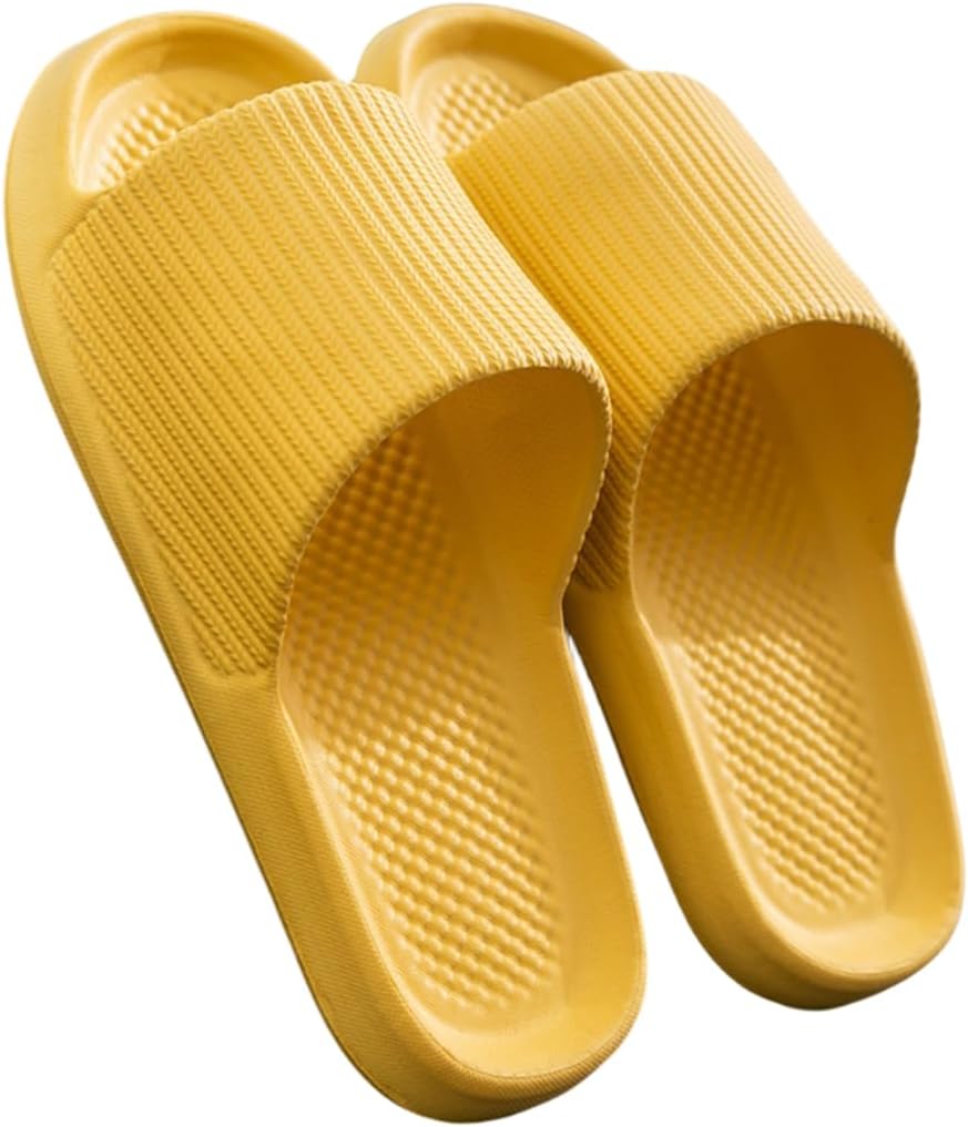 

Тапочки Cliont Cloud для женщин и мужчин, домашние тапочки-подушки, шлепанцы для душа, нескользящие ванной, желтый