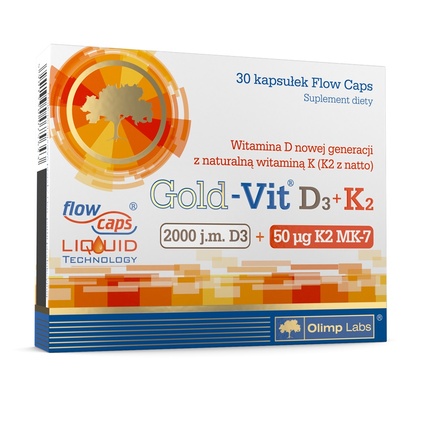 

Gold-Vit D3 + K2 в льняном масле пищевая добавка 30 капсул Olimp Labs