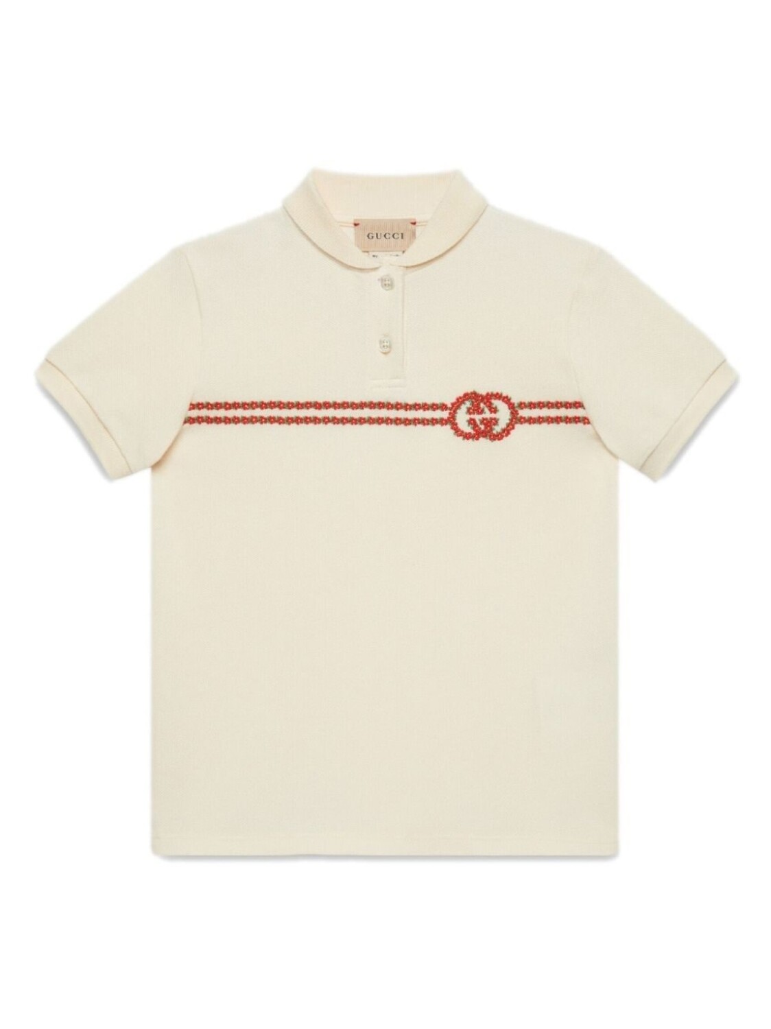 

Рубашка поло с логотипом Interlocking G Gucci Kids, бежевый